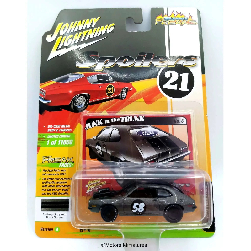 Ford Pinto Galaxy Gray Metallic With Black Stripes Johnny Lightning 1/64 - JLSP183A