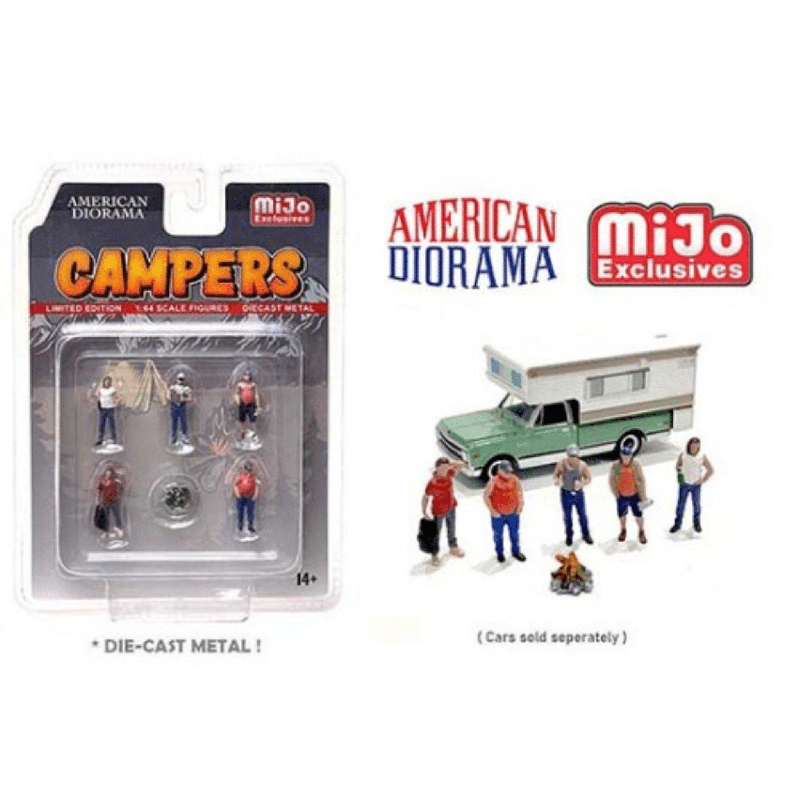 Figurines Campers Set American Diorama 1/64 - AD - 76489MJ
