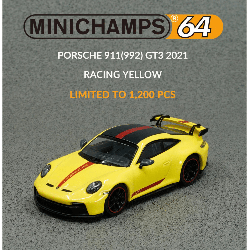 Porsche 911 (992) GT3 Racing Yellow Minichamps 1/64 - 643061006