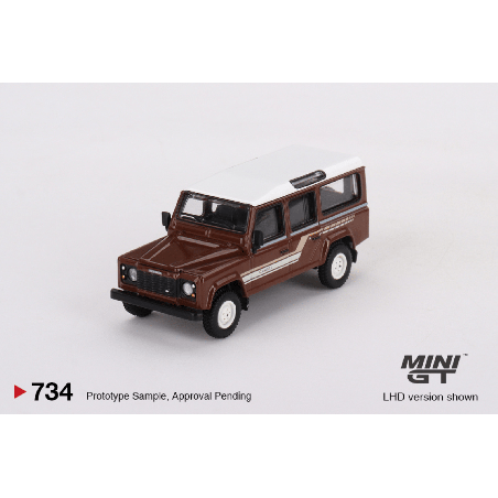 Land Rover Defender 110 1985 County Station Wagon Russet Brown RHD Mini GT 1/64 - MGT00734 - R