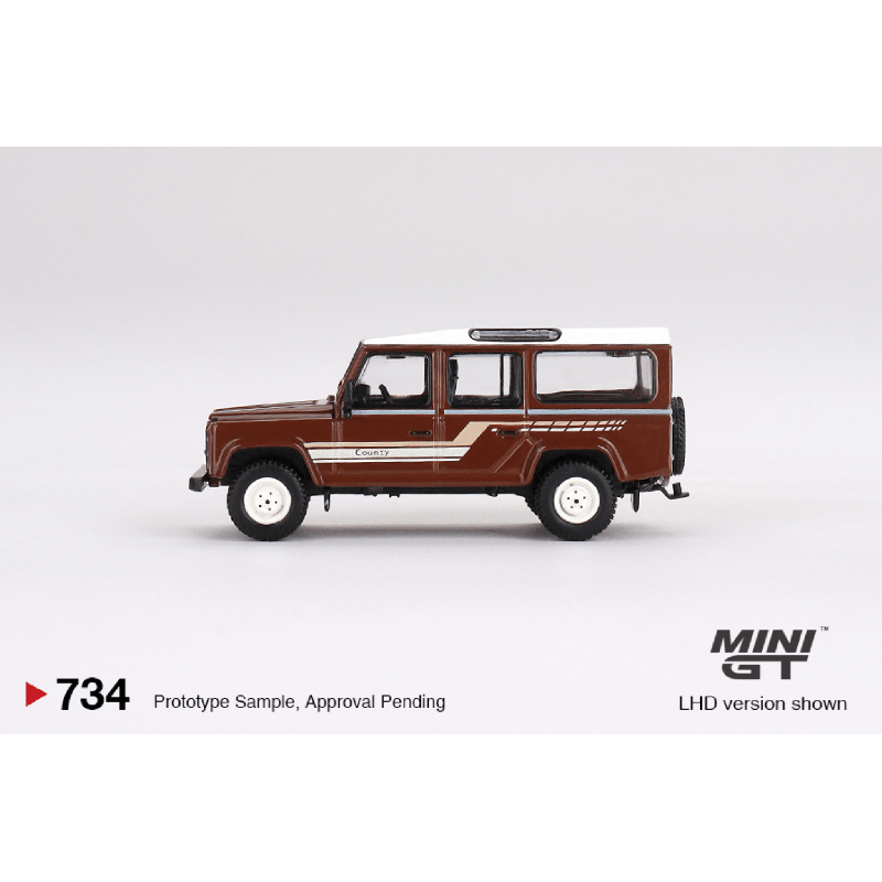 Land Rover Defender 110 1985 County Station Wagon Russet Brown RHD Mini GT 1/64 - MGT00734 - R