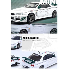 Nissan Skyline GT-R R34 V-SPEC n°1 – Mine’s Tuned – Blanc & Vert – Inno64 1/64