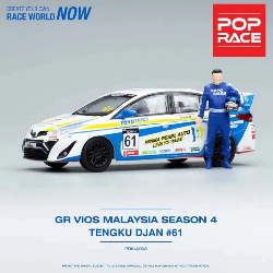 Toyota GR VIOS #61 Tengku Djan Malaysia Season 4 with Figure Pop Race 1/64 - PR640008